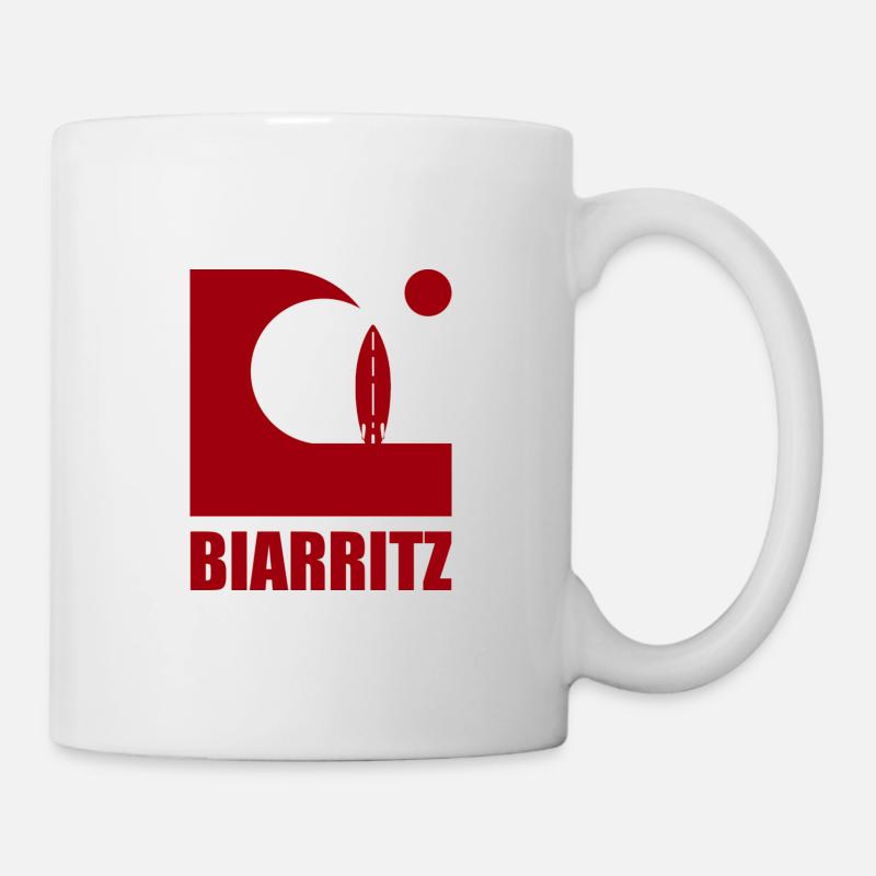 Biarritz Vague Planche de surf Soleil - Mug blanc - blanc