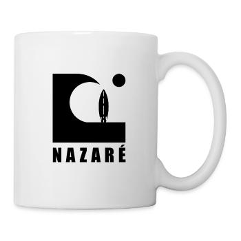 Nazaré Vague Planche de surf Portugal - Mug blanc - blanc - Droite