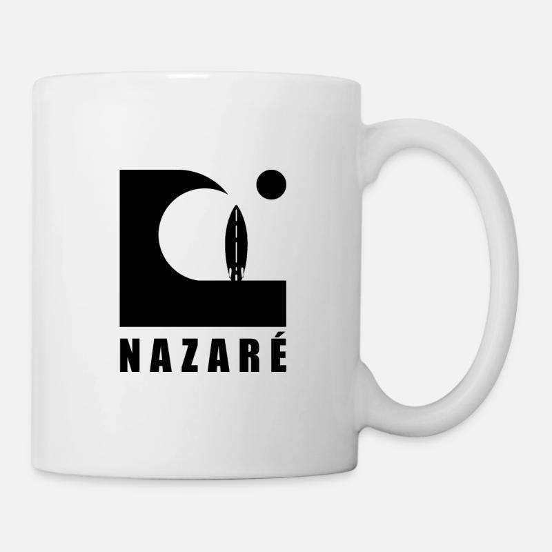 Nazaré Vague Planche de surf Portugal - Mug blanc - blanc