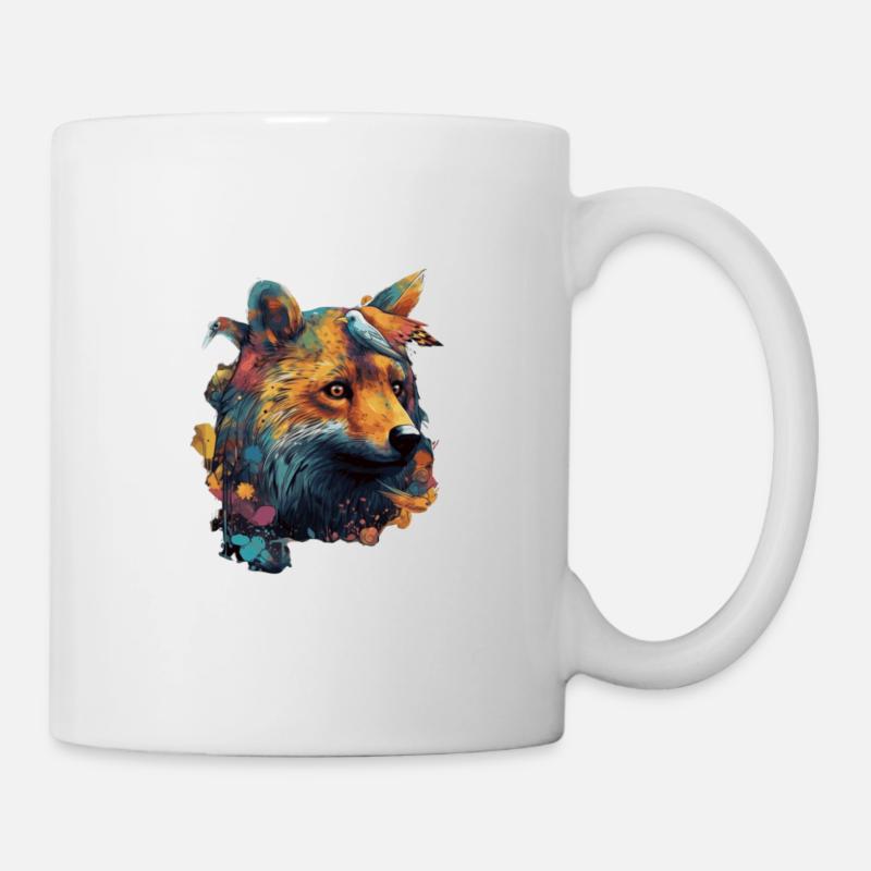Fuchs Füchse Bunt Geschenkidee - Tasse - Weiß