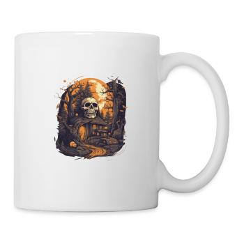 Totenkopf Halloween Grusel - Tasse - Weiß - Rechts