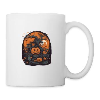 Kürbishaus Halloween Gruselig - Tasse - Weiß - Rechts