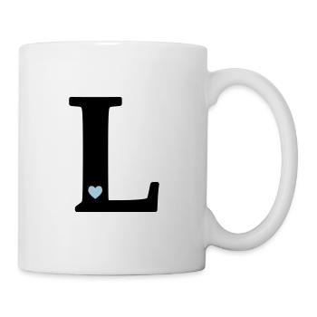 Buchstabe L Anfangsbuchstabe - Tasse - Weiß - Rechts