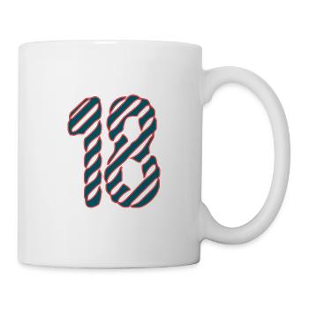 18. 18 YEARS OLD. 18th ANNIVERSARY. BIRTHDAY 18 YEARS. - Mug - white - Right