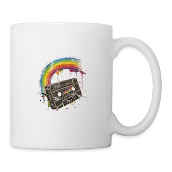 Retro Pride Tunes Rainbow Cassette Design - Mug blanc - blanc - Droite