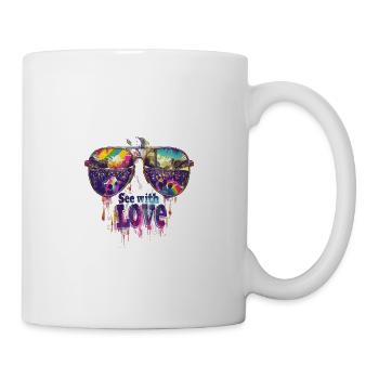 Voir avec amour Lunettes de soleil Reflection Design - Mug blanc - blanc - Droite