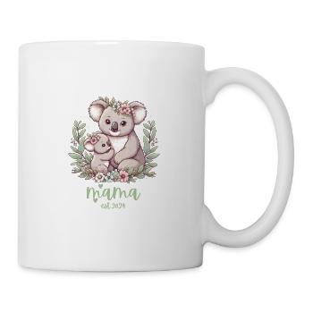 Mama Est. 2024 Koala Cuddle Floral Wreath New Mom - Tasse - Weiß - Rechts