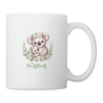 Maman Koala ours câlin I Couronne florale maman I Koala - Mug blanc - blanc - Droite