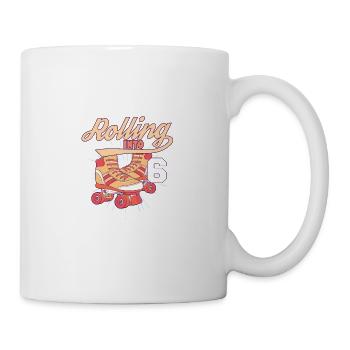 Rouler dans 6 Fête d’anniversaire en patin à roulettes - Mug blanc - blanc - Droite