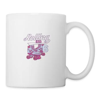 Rouler dans 6 Fête d’anniversaire en patin à roulettes - Mug blanc - blanc - Droite