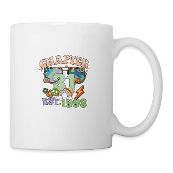 Tournant 31 31e anniversaire rétro thème signe de paix - Mug blanc - blanc - Droite