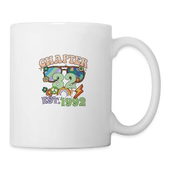 Tournant 32 32e anniversaire rétro thème signe de paix - Mug blanc - blanc - Droite