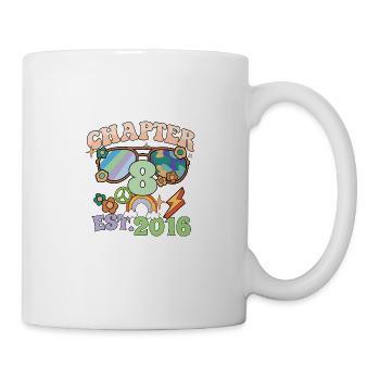 Tournant 8 8e anniversaire rétro thème signe de paix - Mug blanc - blanc - Droite