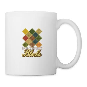 Je joue toujours avec des blocs Funny Quilter Dressmaker - Mug blanc - blanc - Droite