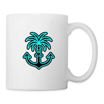 Palm Tree Anchor Heart Love - Mug - white - Right