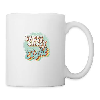 Sweet Sassy et 8 célébrant de fête du 8e anniversaire - Mug blanc - blanc - Droite