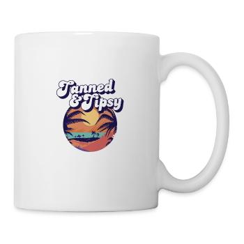 Tanned And Tipsy Tropical Summer Vibes Travel - Mug - white - Right