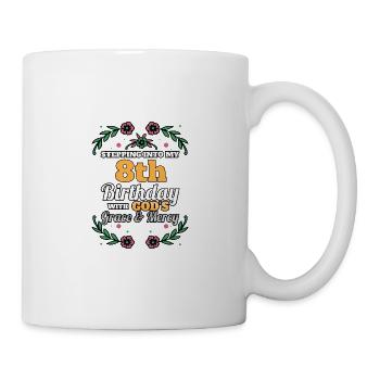 J’entre dans mon 8e anniversaire religieux - Mug blanc - blanc - Droite
