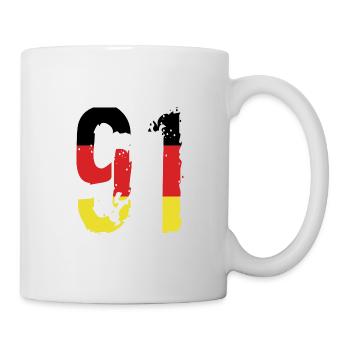 91 Numéro Allemagne Maillot - Mug blanc - blanc - Droite