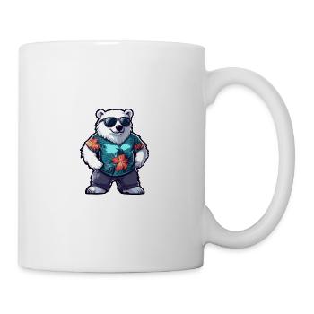 Eisbär Comic Urlaub - Tasse - Weiß - Rechts