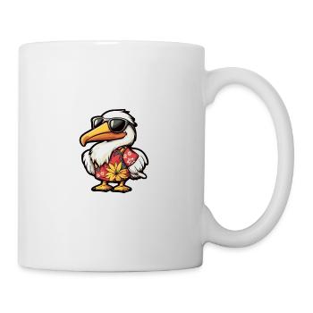 Pélican oiseau bande dessinée vacances - Mug blanc - blanc - Droite