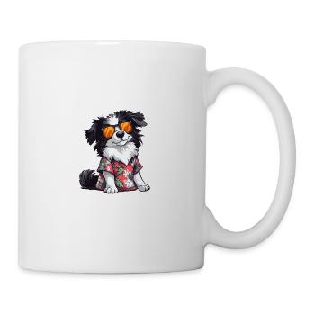 Border Collie chien bande dessinée vacances - Mug blanc - blanc - Droite
