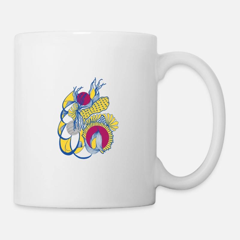 Spirale colorée de fleurs - Mug blanc - blanc