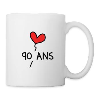 90 JAHRE. 90-jähriges JUBILÄUM. JUBILÄUM 90 JAHRE. 90 - Tasse - Weiß - Rechts