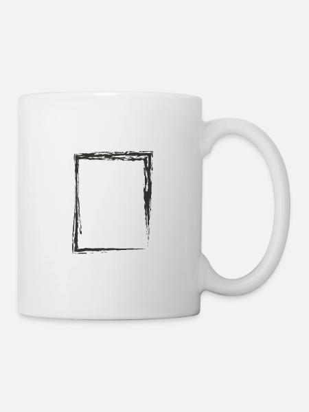 Viereck Geometrie Rahmen - Tasse - Weiß