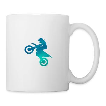 Motorradfahrer Motorrad Silhouette - Tasse - Weiß - Rechts