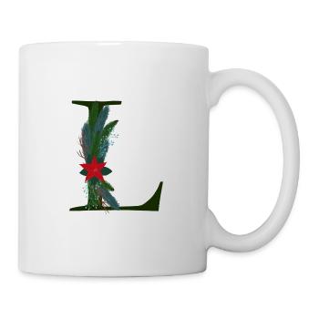 L – dekoratives Schriftzeichen – Weihnachten - Tasse - Weiß - Rechts