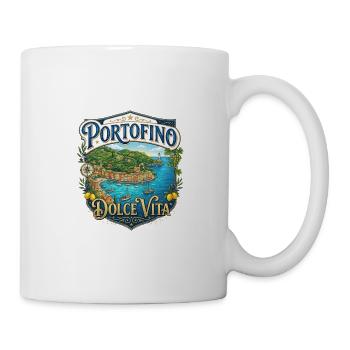 Portofino Dolce Vita Schilddesign - Tasse - Weiß - Rechts
