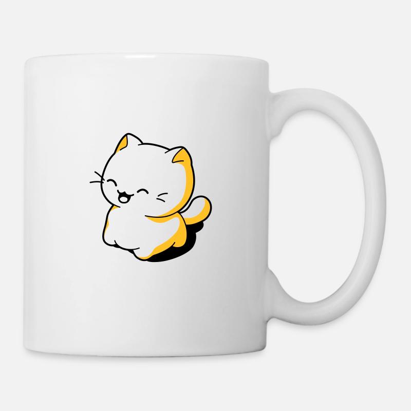 Chat kawaii rigolo - Mug blanc - blanc