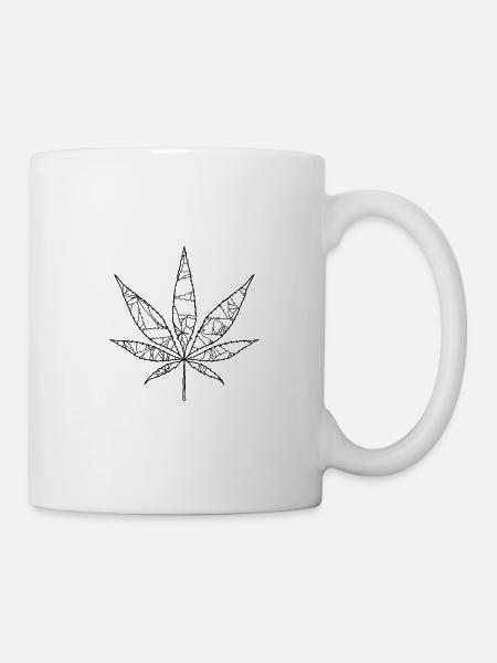Cannabisblatt - Tasse - Weiß