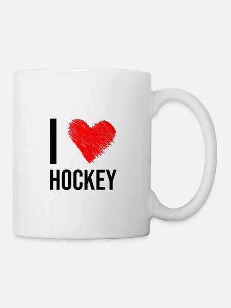 I love Hockey - Tasse - Weiß