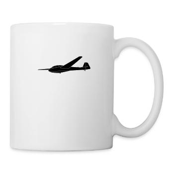 Bergfalke 2 schwarz Segelflugzeug Oldtimer gleiten - Tasse - Weiß - Rechts