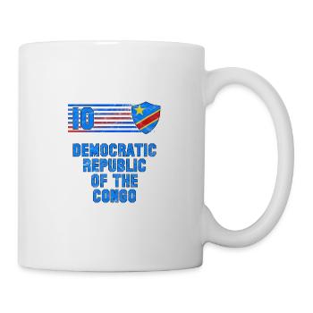 Demokratische Republik Kongo Fußball Mannschaft - Tasse - Weiß - Rechts