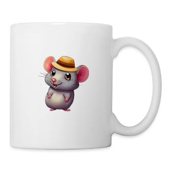 Cute mouse with hat - Mug - white - Right