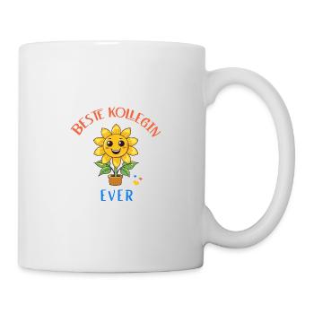 Beste Kollegin Ever! Sonnenblume personalisierbar - Tasse - Weiß - Rechts