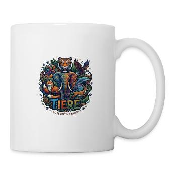 Tierwelt Wildnis Collage - Tasse - Weiß - Rechts