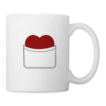 Heart pocket - Mug - white - Right