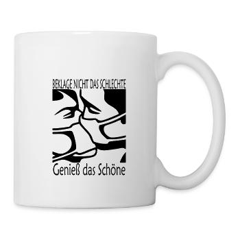 Das Schlechte - das Schöne (schwarzes Design) - Tasse - Weiß - Rechts