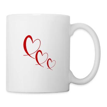 MAMA. MUTTERTAG. SCHÖNEN MUTTERTAG. HERZ - Tasse - Weiß - Rechts