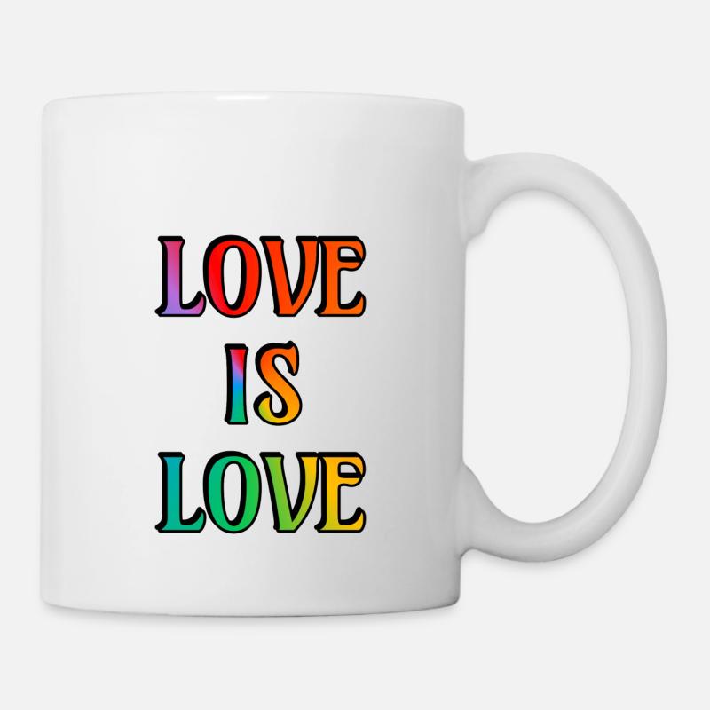 Rainbow Love is Love - Mug - white
