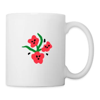 Lebhaftes Blumen-T-Shirt - Tasse - Weiß - Rechts