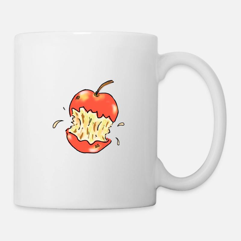 Red apple bitten illustration - Mug - white