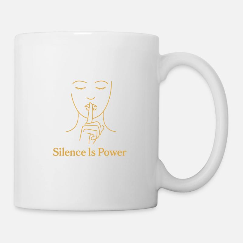 Le silence est le pouvoir - Golden Line - Mug blanc - blanc