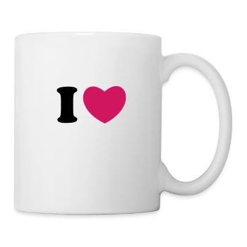 Ich Liebe Shirt Design - Text veränderbar - Tasse - Weiß - Rechts