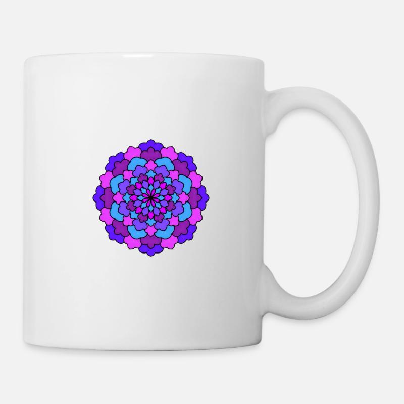 Flower-Mandala - Tasse - Weiß