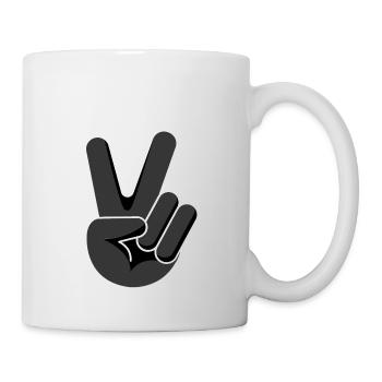 Liebe Freiheit Friede Hoffnung Zeichen Handzeichen - Tasse - Weiß - Rechts